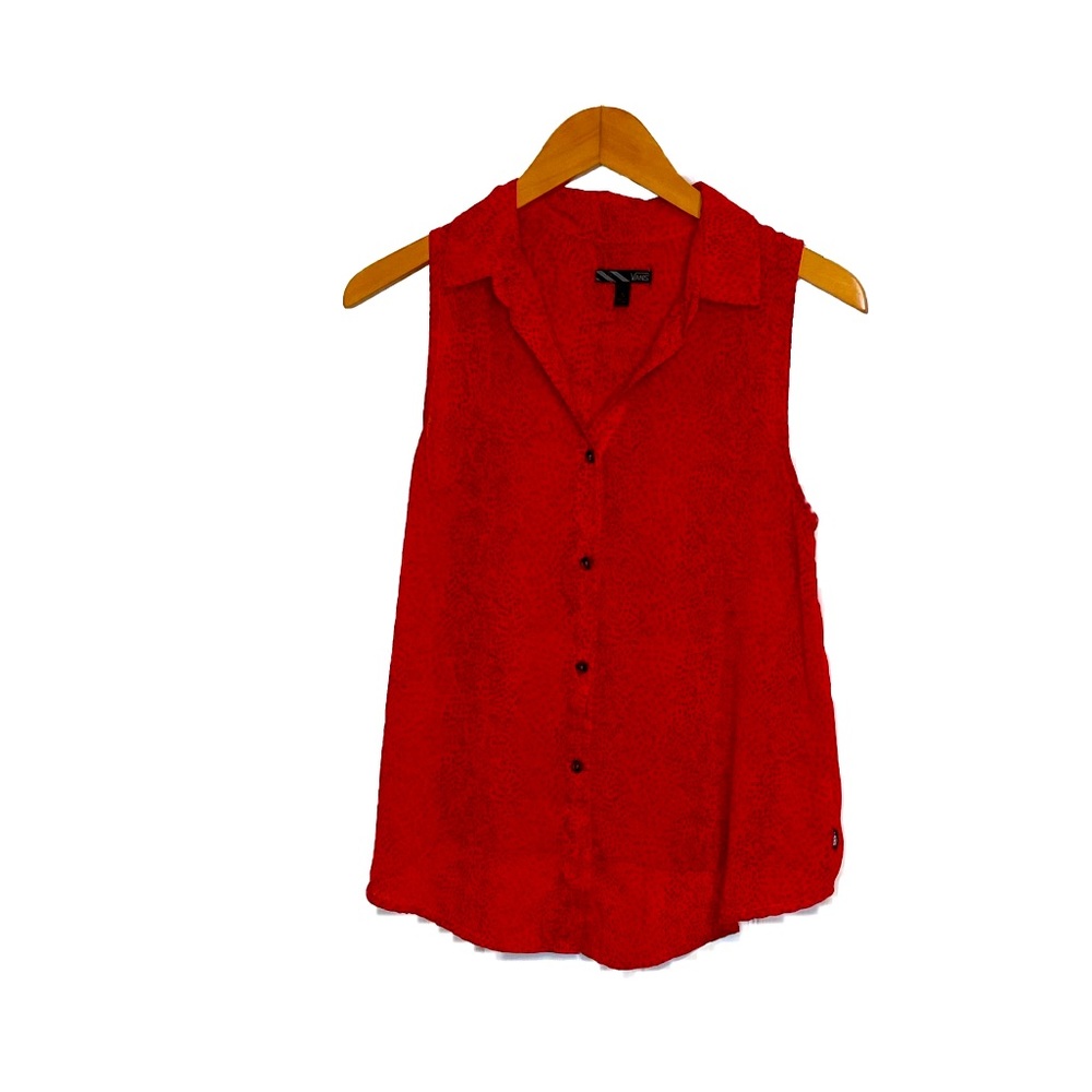 Vans Sheer Red Sleeveless Top